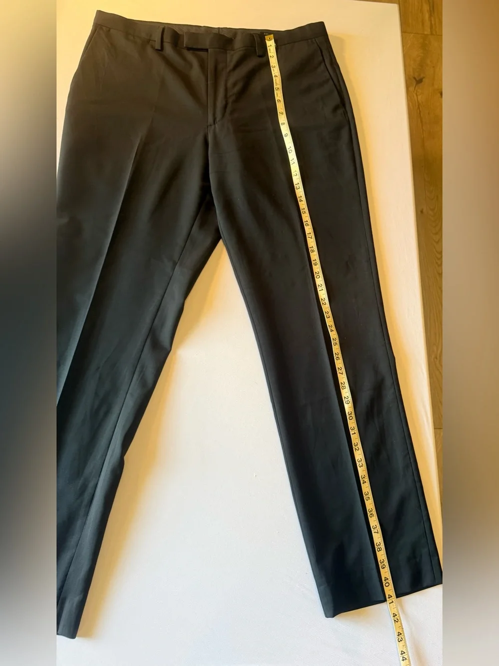 Banana Republic Marzotto Super 120S Wool Dress Pants Men's 34 X32 Black Slim Fit